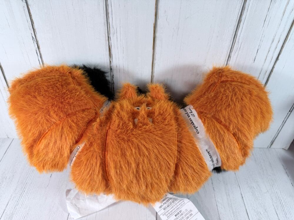 Cupcakes & Cashmere Fluffy Bat Pillows Orange Black NEW Halloween Plush So Soft